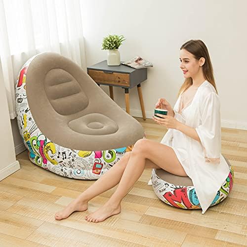 Canapé gonflable avec repose-pieds, style européen et américain