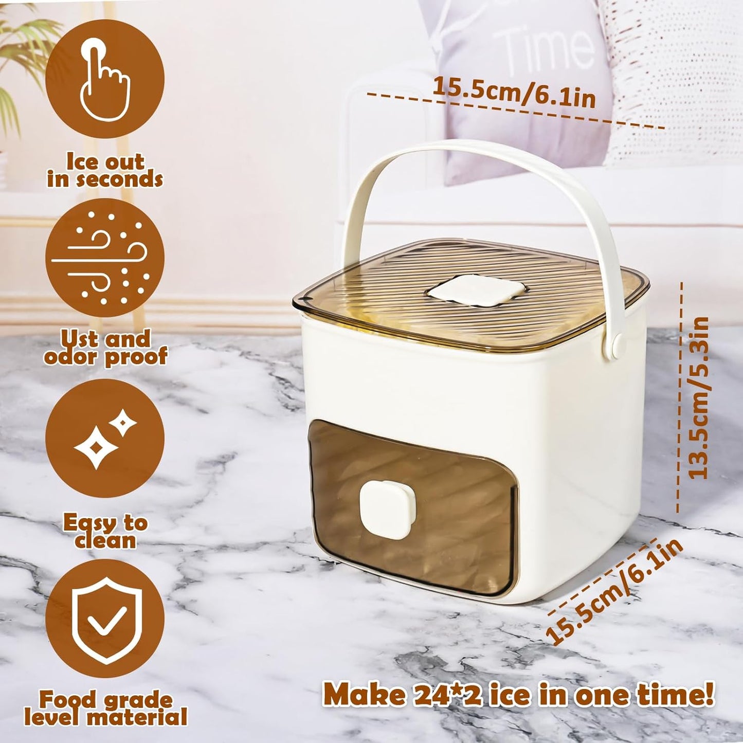 Machine à glaçons libère tous les glaçons en une seconde, boîte de rangement pour 48 glaçons