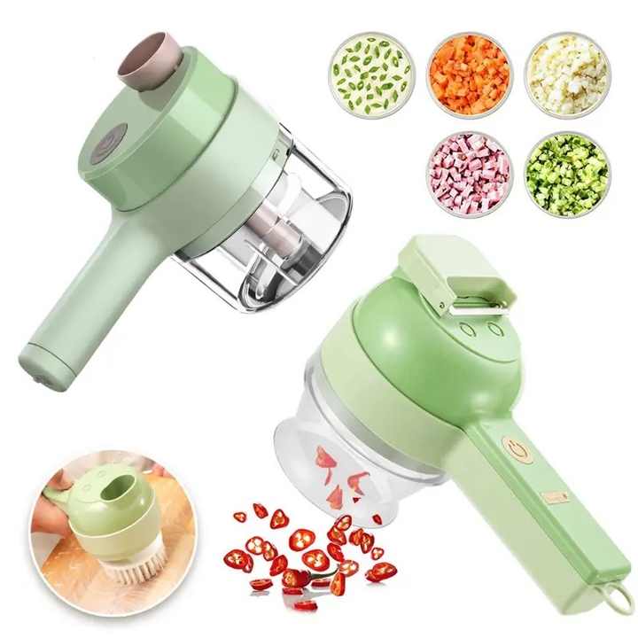 Mini coupe-légumes électrique 4 en 1, hachoir à légumes portable sans fil