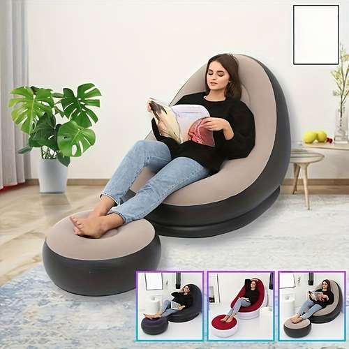 Canapé gonflable avec repose-pieds, style européen et américain