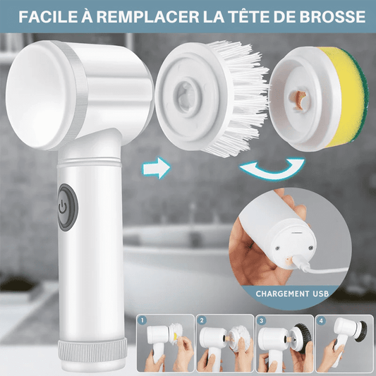 Brosse de Nettoyage rotative Polyvalente sans fil tête  5 en 1