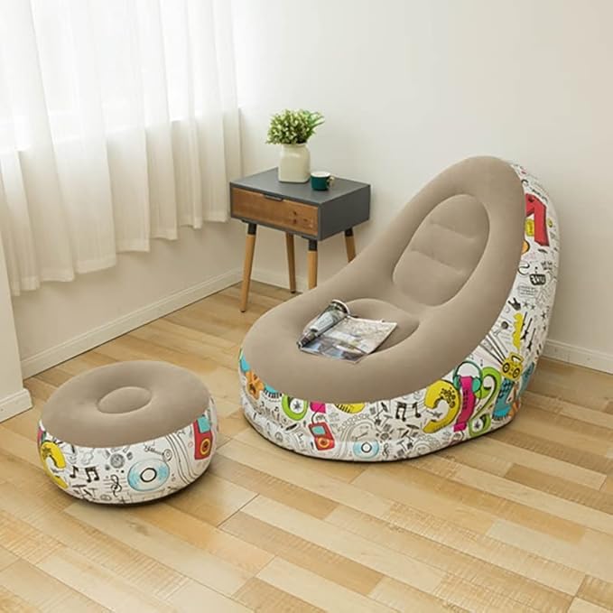 Canapé gonflable avec repose-pieds, style européen et américain