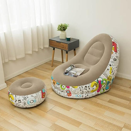 Canapé gonflable avec repose-pieds, style européen et américain