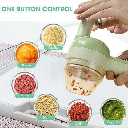 Mini coupe-légumes électrique 4 en 1, hachoir à légumes portable sans fil